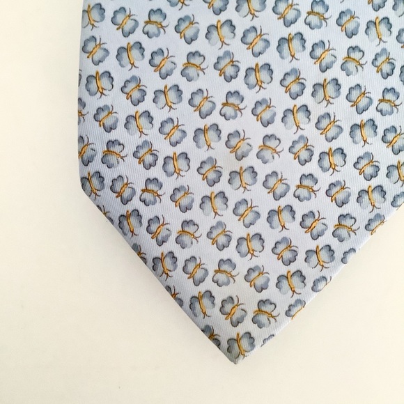 Salvatore Ferragamo Other - Salvatore Ferragamo Blue Butterfly Silk Necktie